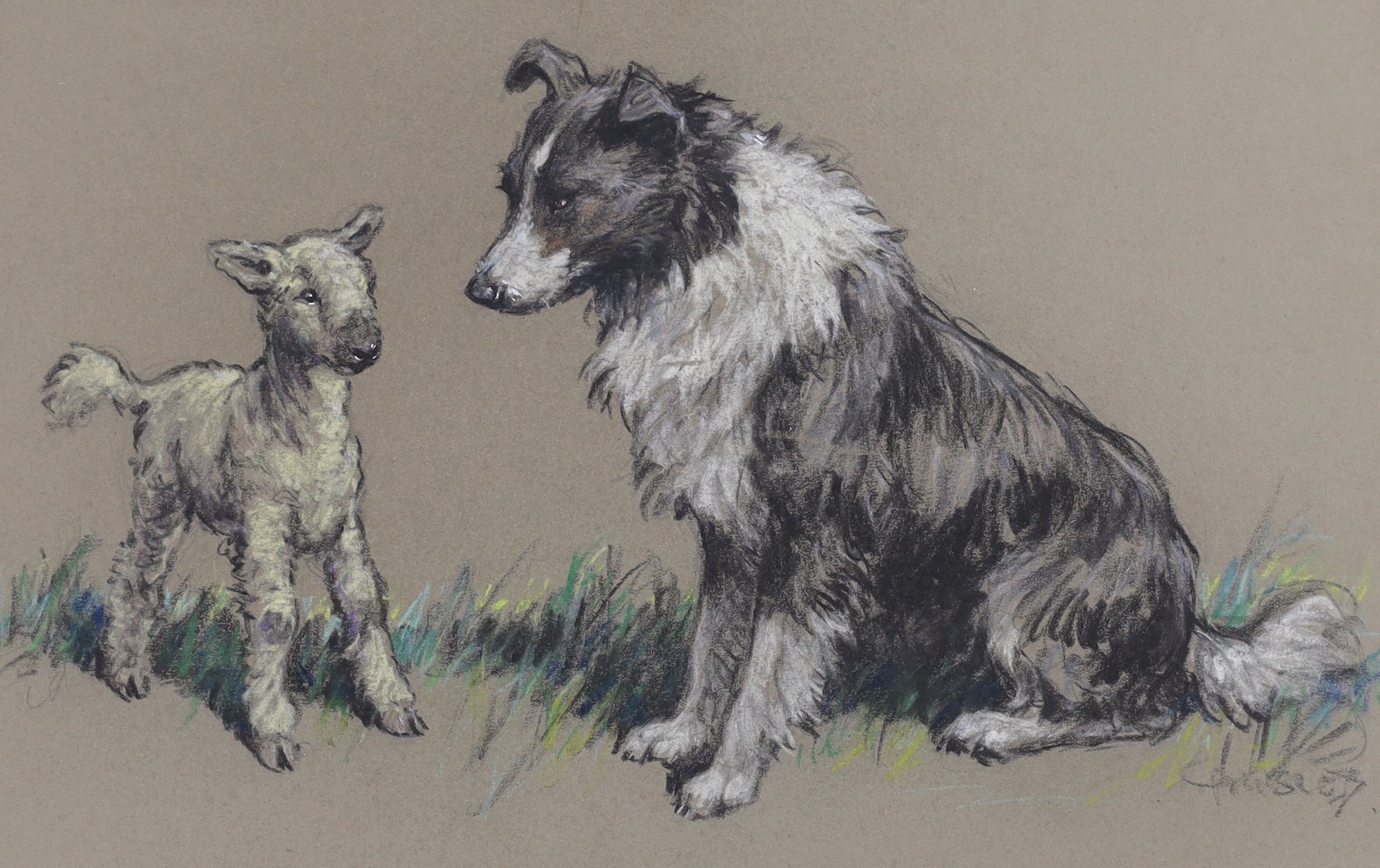 Christopher Gifford Ambler (1886-1965), two pastels, 'Best Friends' and 'Play Ball', signed, c.1945, 20 x 32cm and 22 x 28cm, unframed